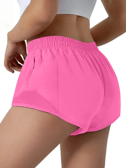 Short de Running Femme Taille Haute – Séchage Rapide avec Poches Zippées
